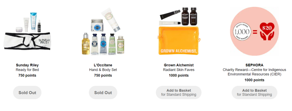 image of sephora reward bazaar