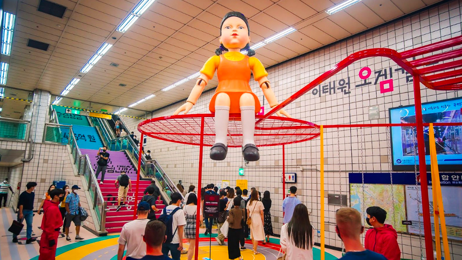 image of squid game activation in seoul station
