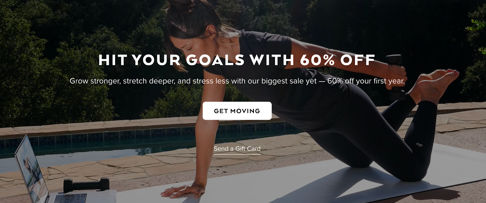 screenshot of Alo moves New Year promotion details