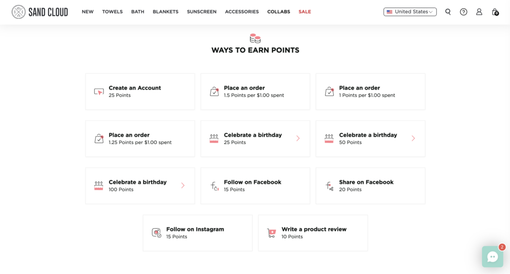 sand cloud ecommerce loyalty program