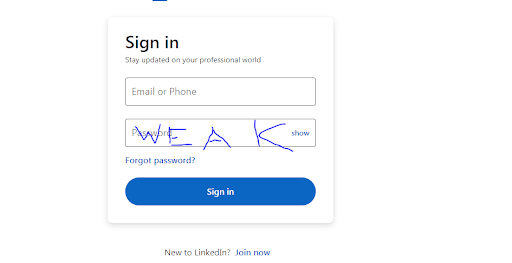 Sign in Page from LinkedIn Screenshot