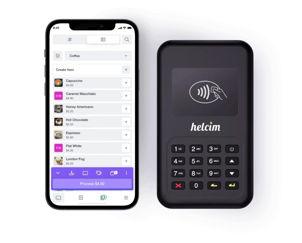 Helcim's mobile POS interface