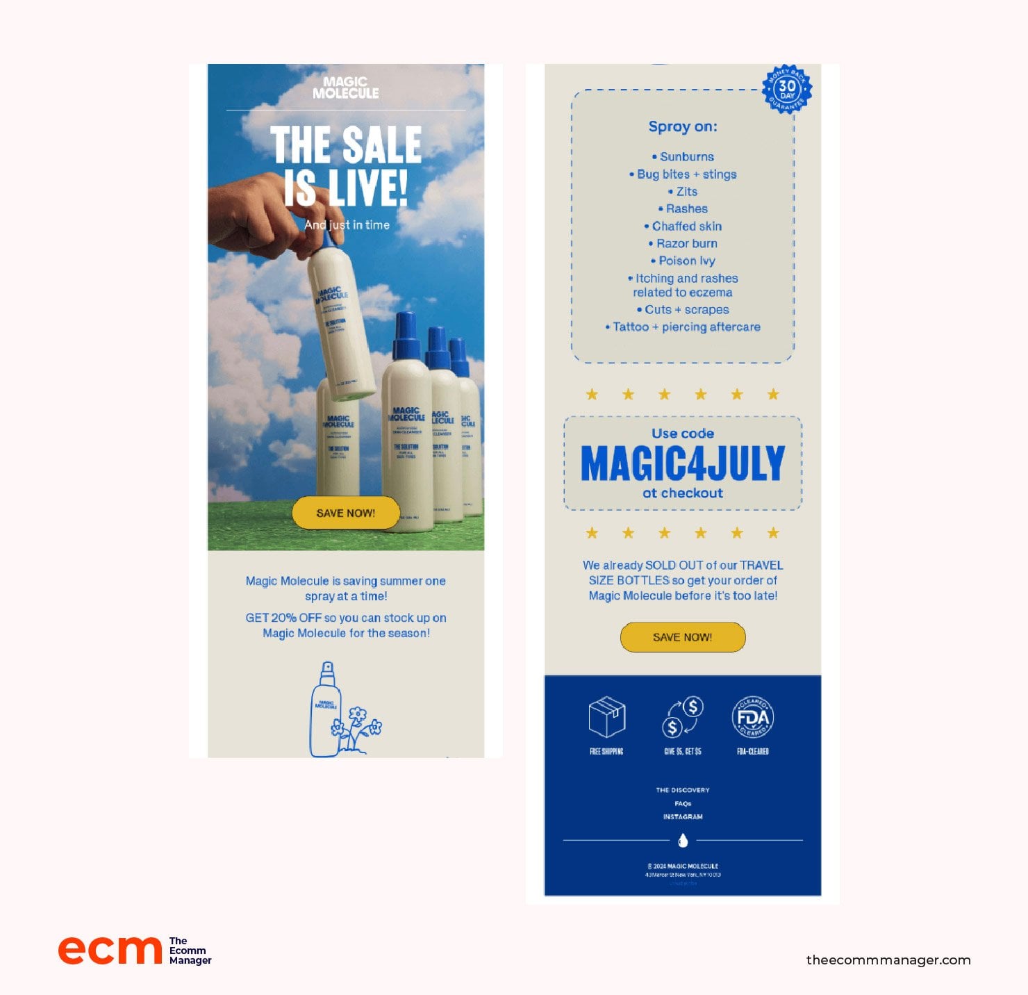 magic molecule promo email campaign example