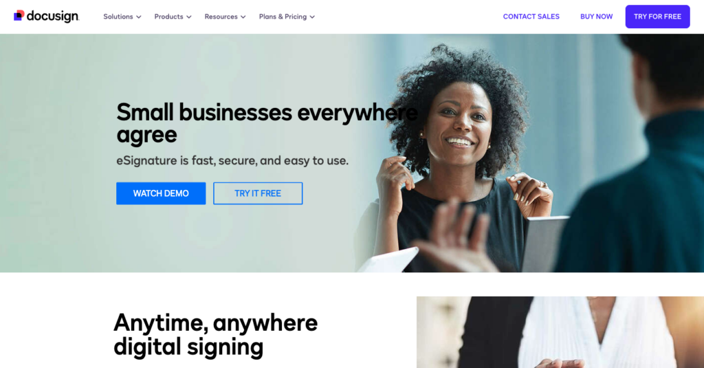 docusign small business services b2b ecommerce