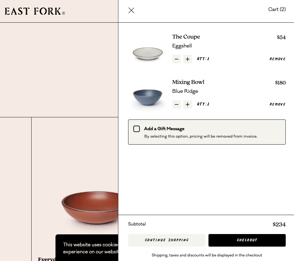 east fork ceramics side drawer shopping cart