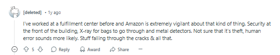 reddit amazon fulfillment security