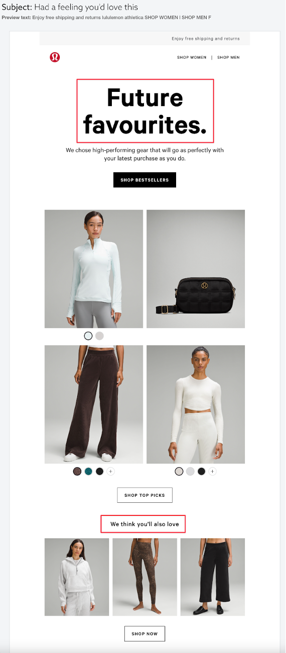 lululemon screenshot