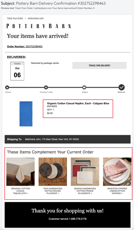 pottery barn screenshot