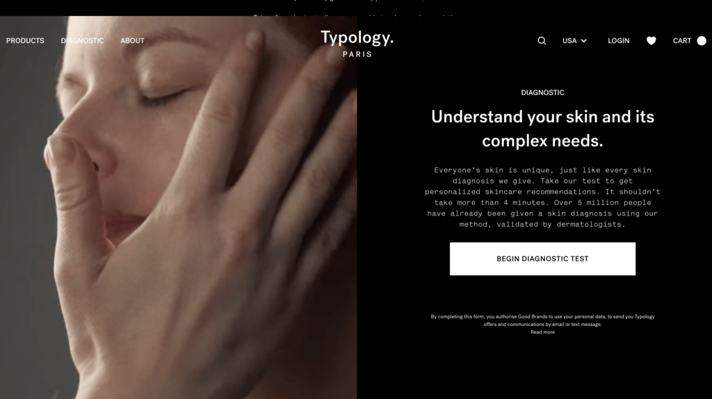 typology skin quiz ecommerce customer experience