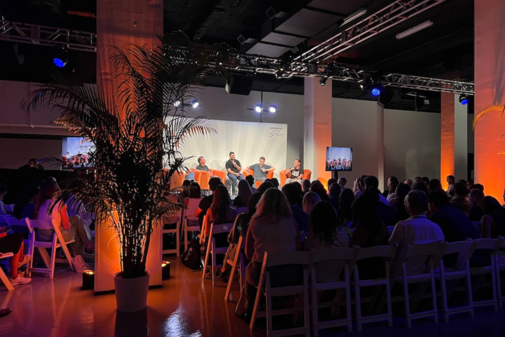 Attendees listening to a panel discussion at a GROW NY event