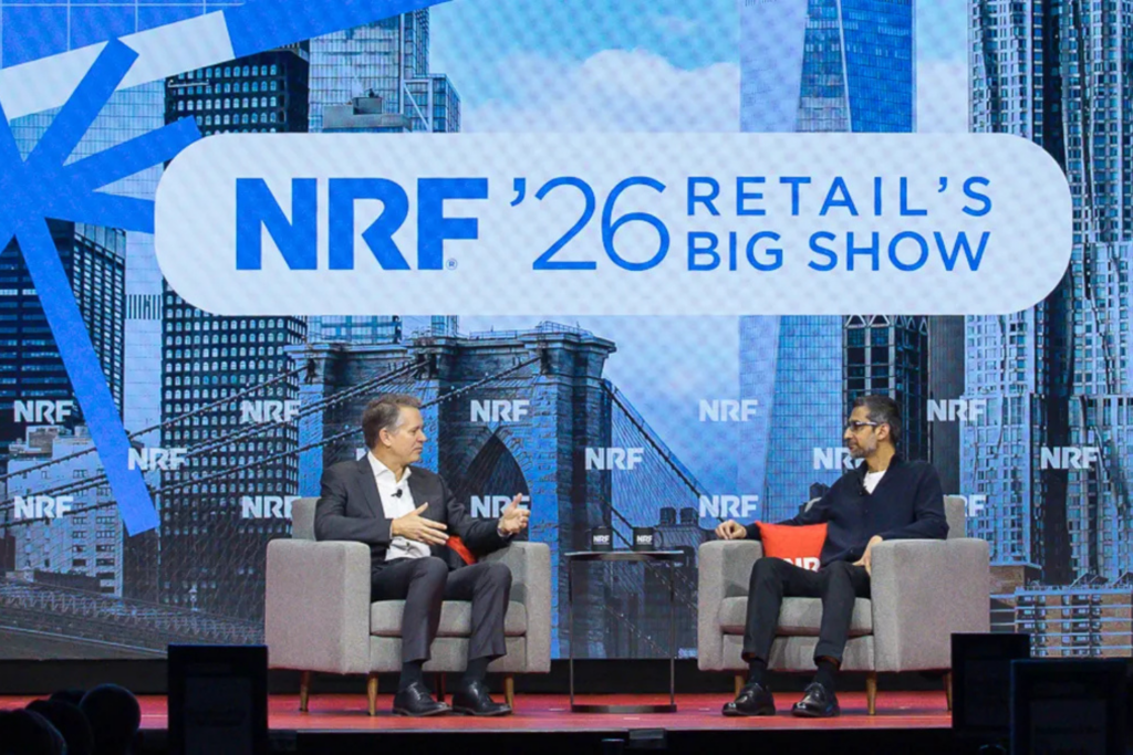 Speakers on stage during a discussion at NRF Big Show 2026