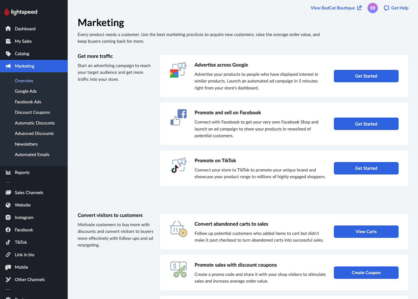 Lightspeed automation features screenshot