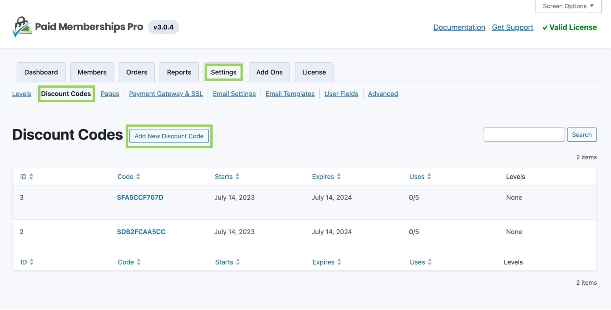 paid memberships pro add discount code