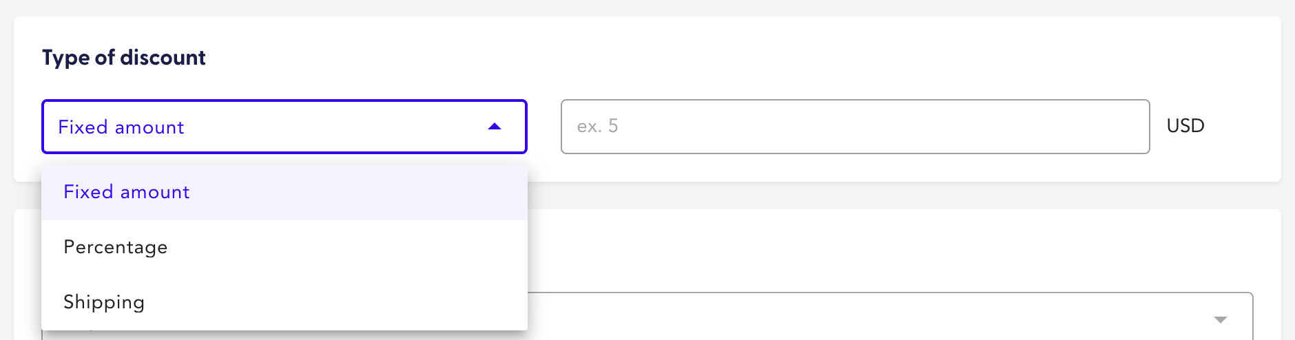 recharge type of discount