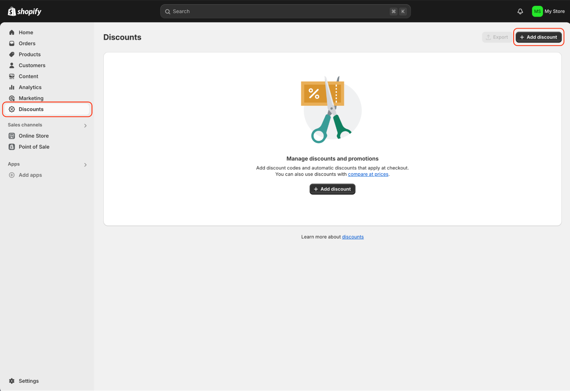 shopify discounts dashboard